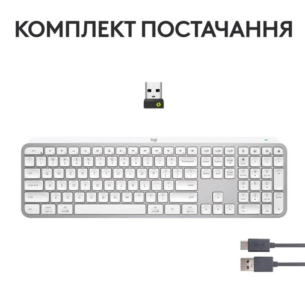 Клавиатура беспроводная Logitech MX Keys S Pale Grey (920-011588) UA