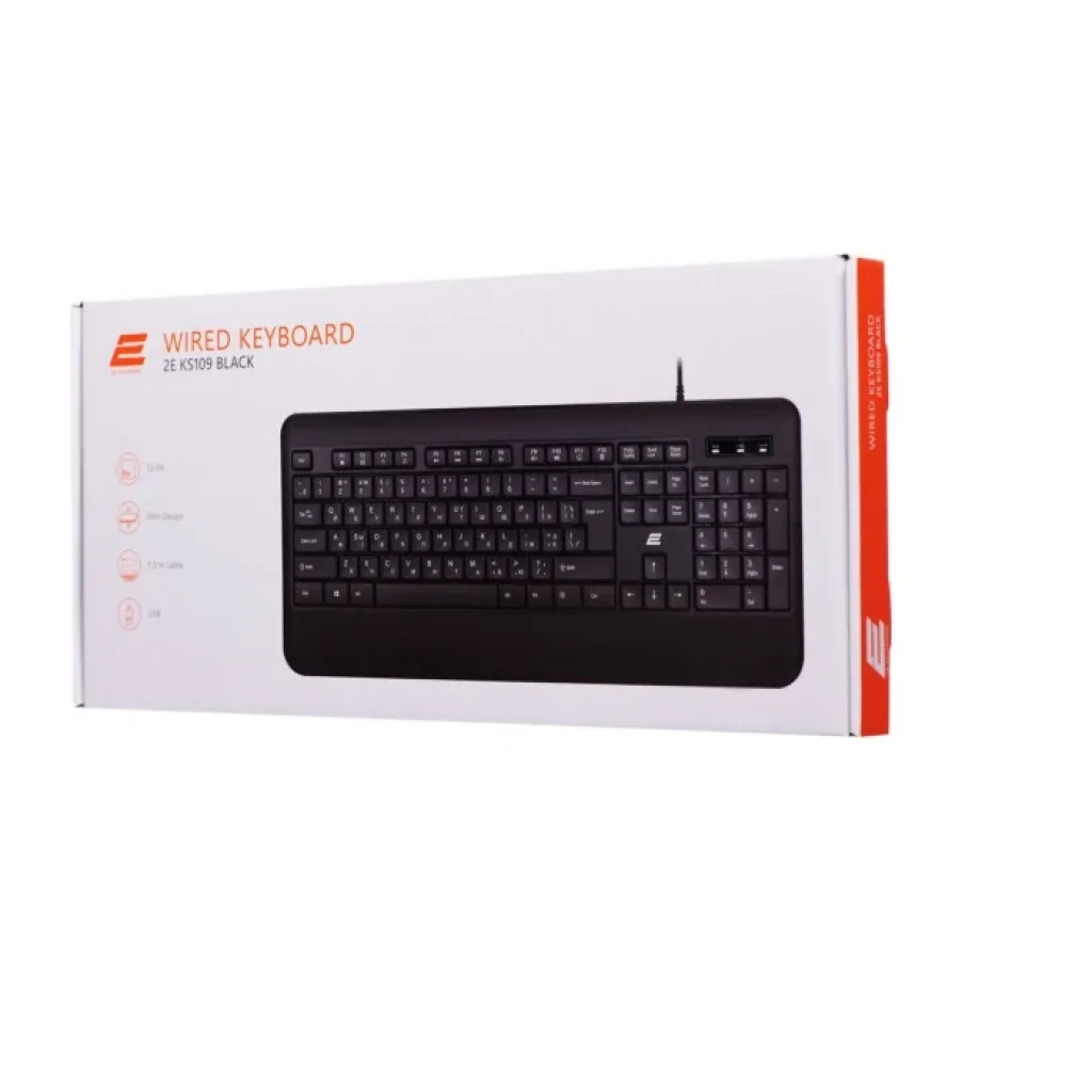 Клавіатура 2E KS109 USB Black (2E-KS109UB) UA