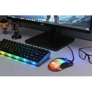 Клавіатура 2E Gaming KG345 RGB 68key USB Transparent, 2E-KG345TR UA