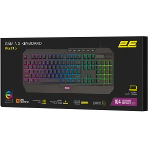 Клавиатура 2E Gaming KG315 RGB USB Black Ukr (2E-KG315UBK) UA