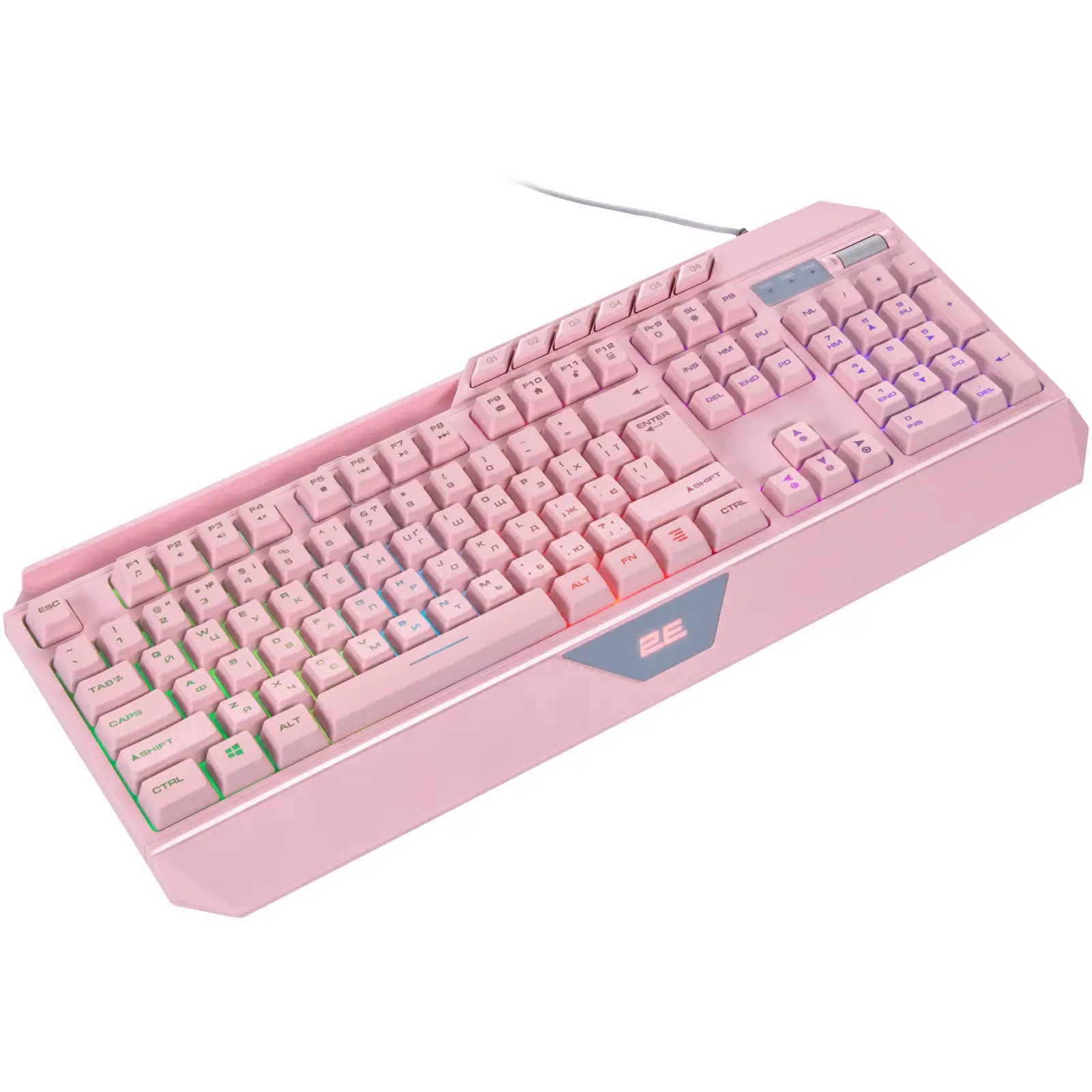 Клавиатура 2E Gaming KG315 RGB USB Pink Ukr (2E-KG315UPK) UA