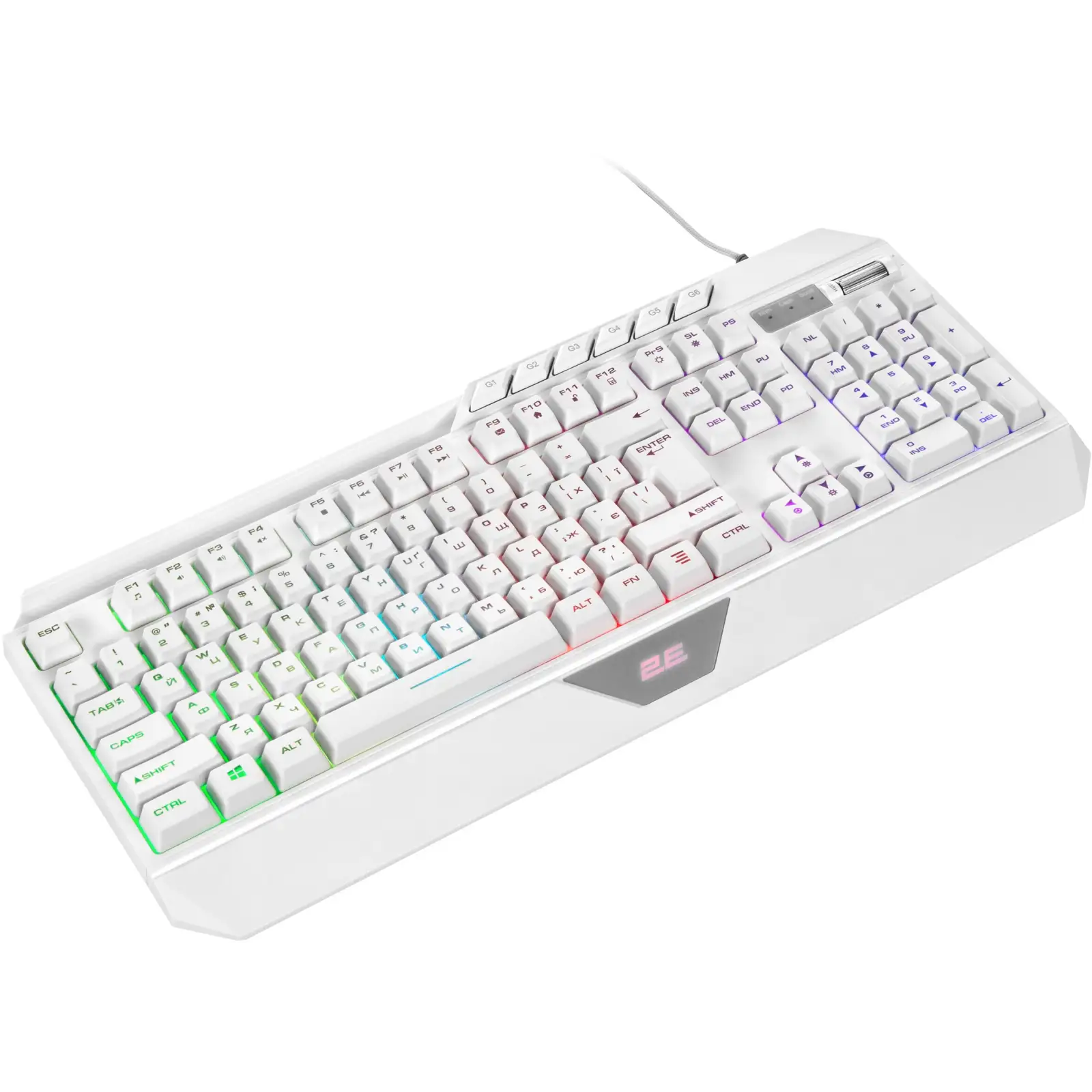 Клавіатура 2E Gaming KG315 RGB USB White Ukr (2E-KG315UWT) UA