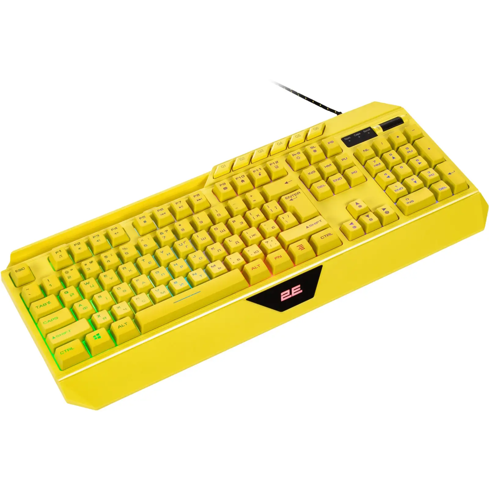 Клавіатура 2E Gaming KG315 RGB USB Yellow Ukr (2E-KG315UYW) UA