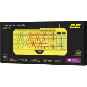 Клавіатура 2E Gaming KG315 RGB USB Yellow Ukr (2E-KG315UYW) UA