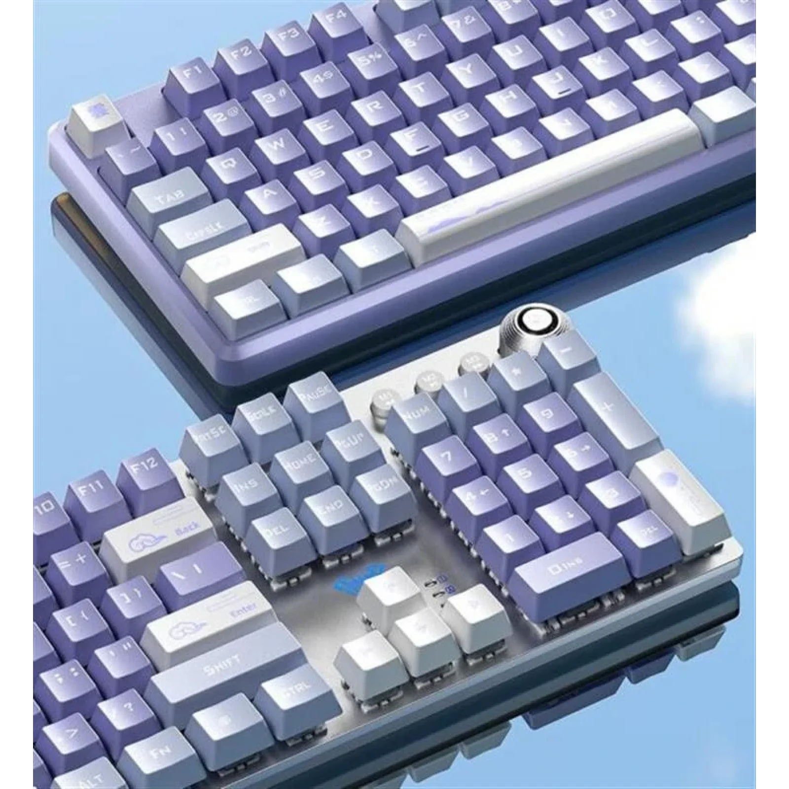 Клавіатура Aula Mechanical F2088 PRO White/Violet, plus 9 Purple keys KRGD blue (6948391234915) UA