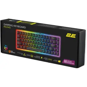 Клавіатура 2E Gaming KG345 RGB 68key USB Transparent, 2E-KG345TR UA