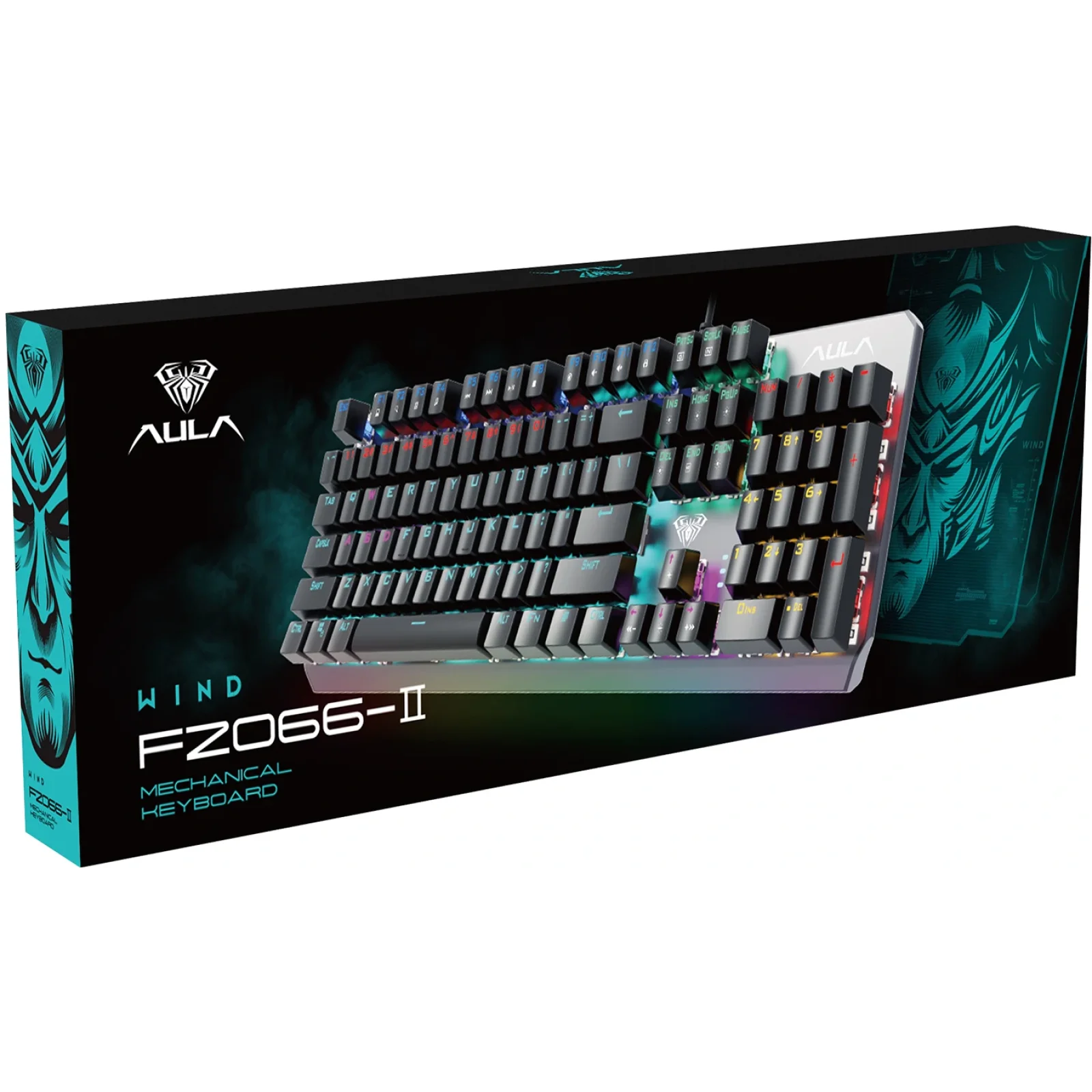 Клавіатура Aula Mechanical F2066-II KRGD blue rainbow backlit (6948391234526) UA