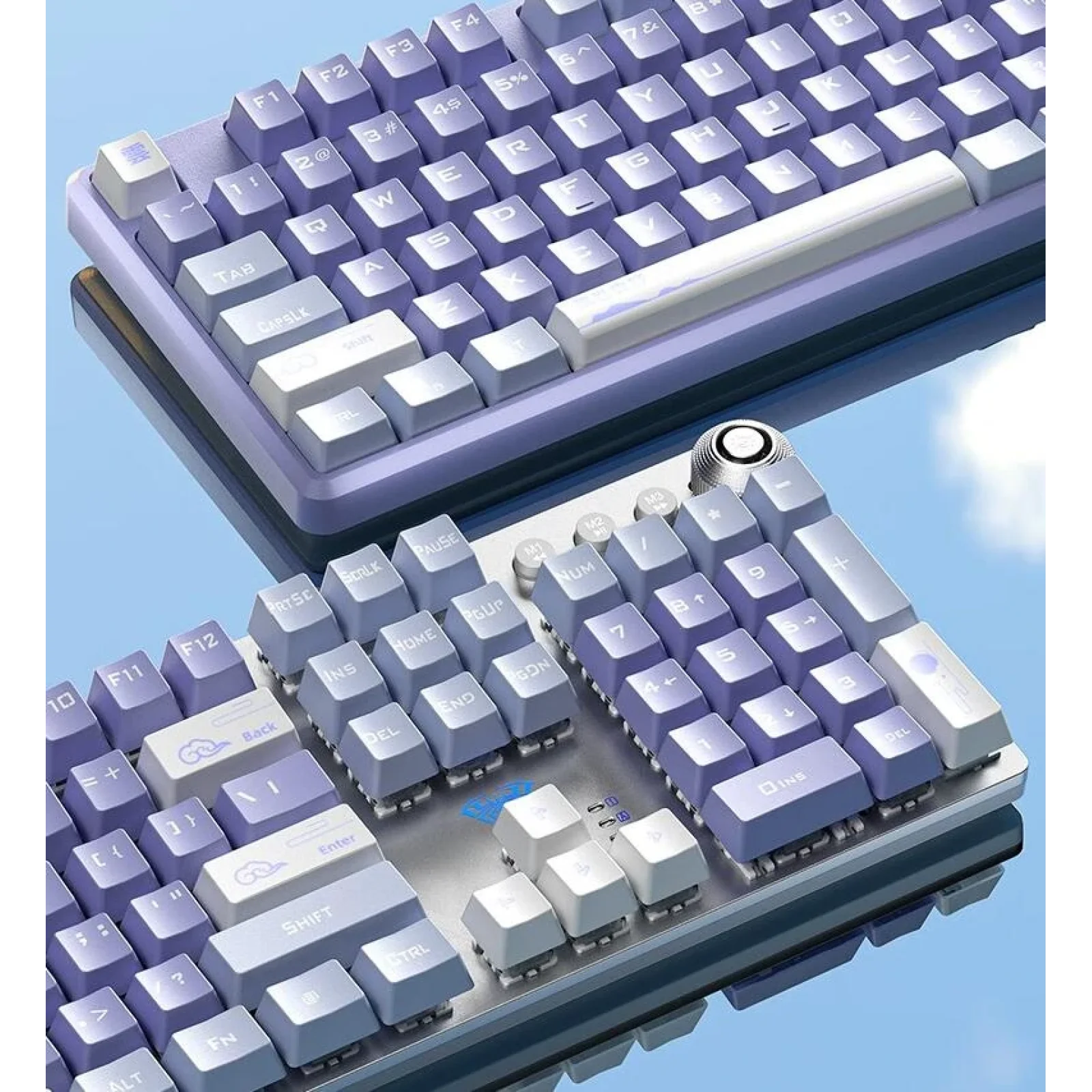 Клавіатура Aula Mechanical F2088 PRO White/Violet, plus 9 Purple keys KRGD blue (6948391234915) UA