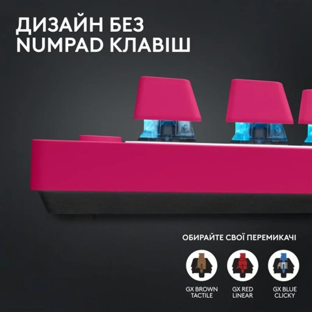 Клавіатура Logitech G PRO X TKL Lightspeed Magenta (920-012159) UA