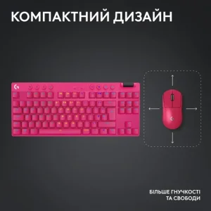 Клавіатура Logitech G PRO X TKL Lightspeed Magenta (920-012159) UA