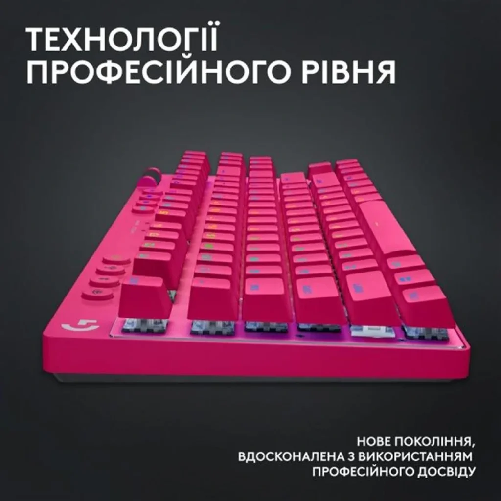 Клавіатура Logitech G PRO X TKL Lightspeed Magenta (920-012159) UA