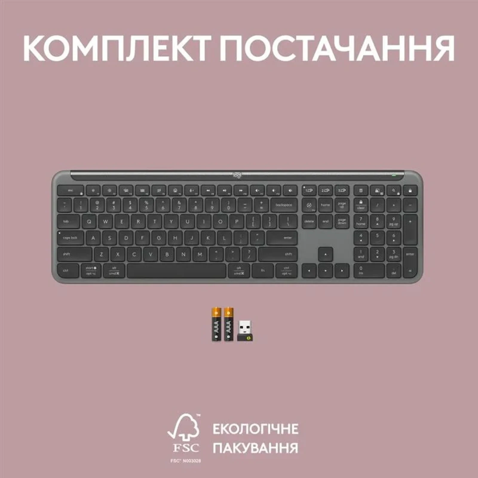 Клавиатура беспроводная Logitech Signature Slim K950 US Graphite USB (920-012465) UA