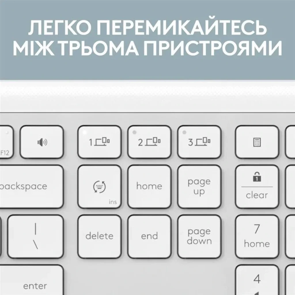 Клавиатура беспроводная Logitech Signature Slim K950 US OffWhite USB (920-012466) UA