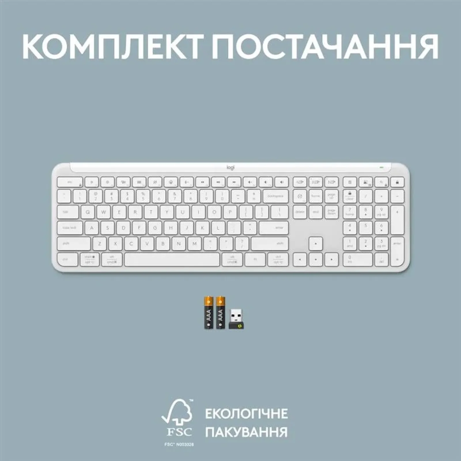 Клавиатура беспроводная Logitech Signature Slim K950 US OffWhite USB (920-012466) UA