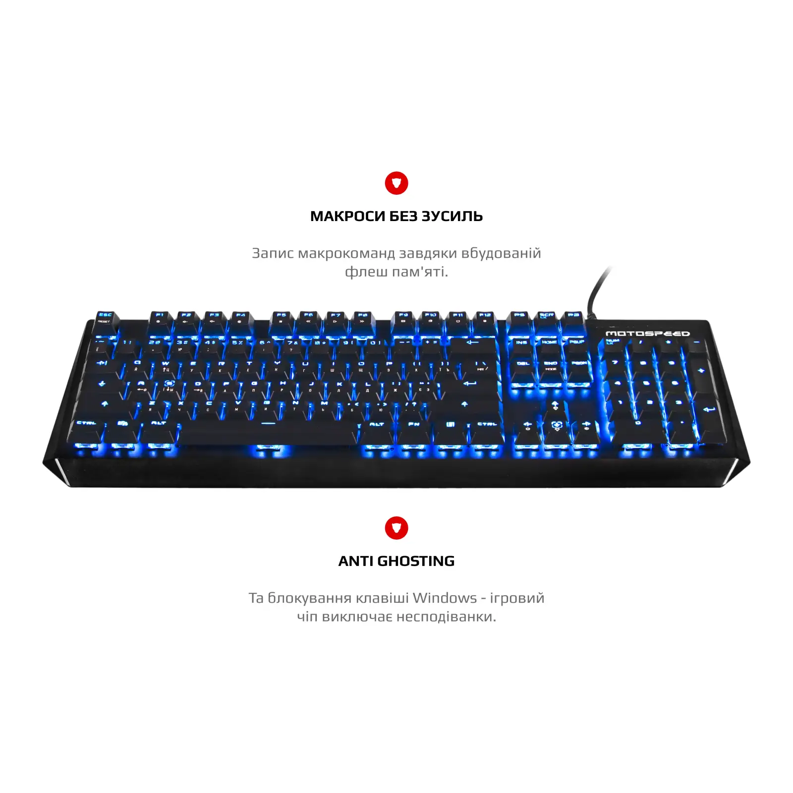 Клавиатура Motospeed CK95 Outemu Blue Black (mtck95mb) UA