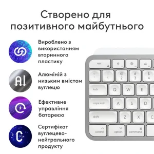 Клавиатура беспроводная Logitech MX Keys S for Mac Pale Grey (920-011638) UA