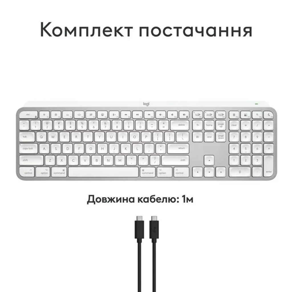 Клавиатура беспроводная Logitech MX Keys S for Mac Pale Grey (920-011638) UA