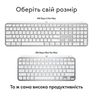 Клавиатура беспроводная Logitech MX Keys S for Mac Pale Grey (920-011638) UA