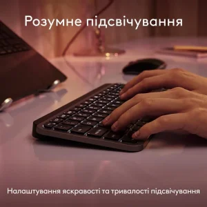 Клавіатура бездротова Logitech MX Keys Mini for Mac Minimalist Wireless Illuminated Space Gray (920-012652) UA