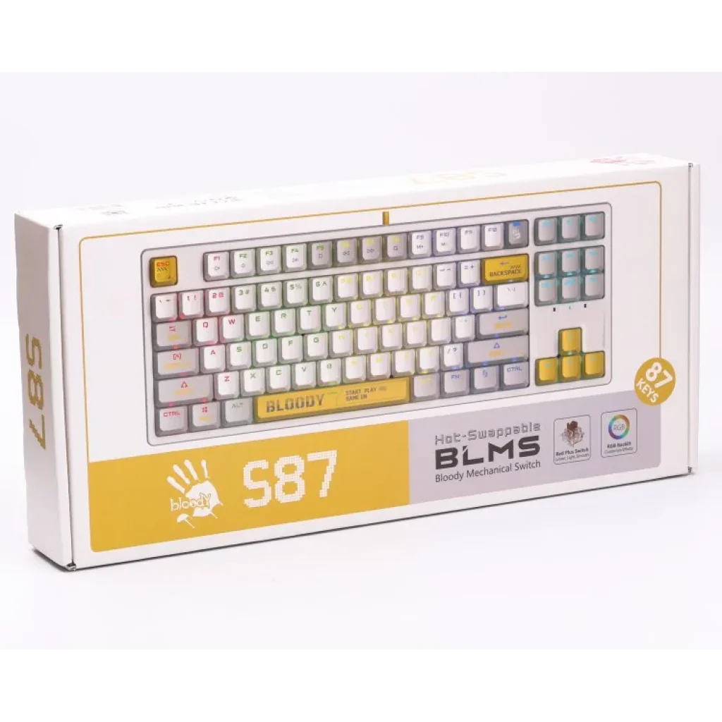 Клавіатура A4Tech S87 Bloody Energy White, S87 (Energy White) UA