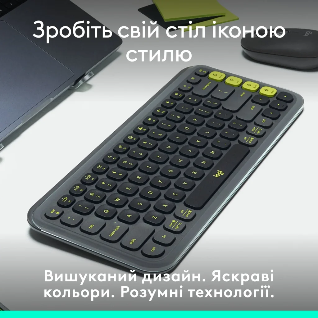 Клавіатура бездротова Logitech Pop Icon Keys Graphite (920-013157) UA