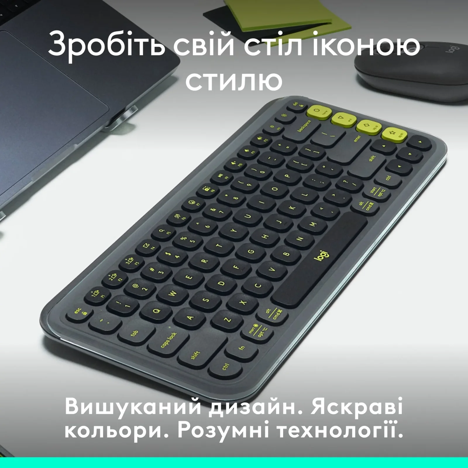 Клавиатура беспроводная Logitech Pop Icon Keys Graphite (920-013157, 920-013083)