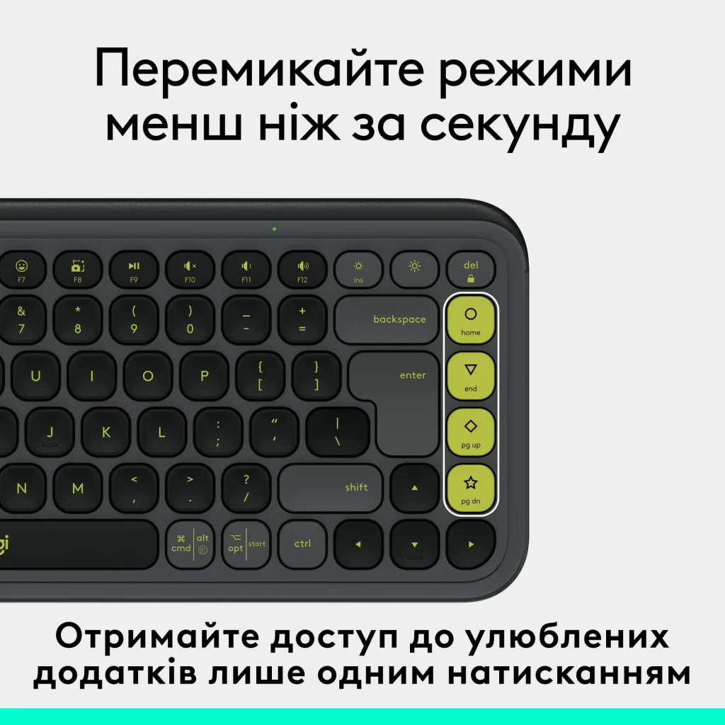 Клавіатура бездротова Logitech Pop Icon Keys Graphite (920-013157) UA