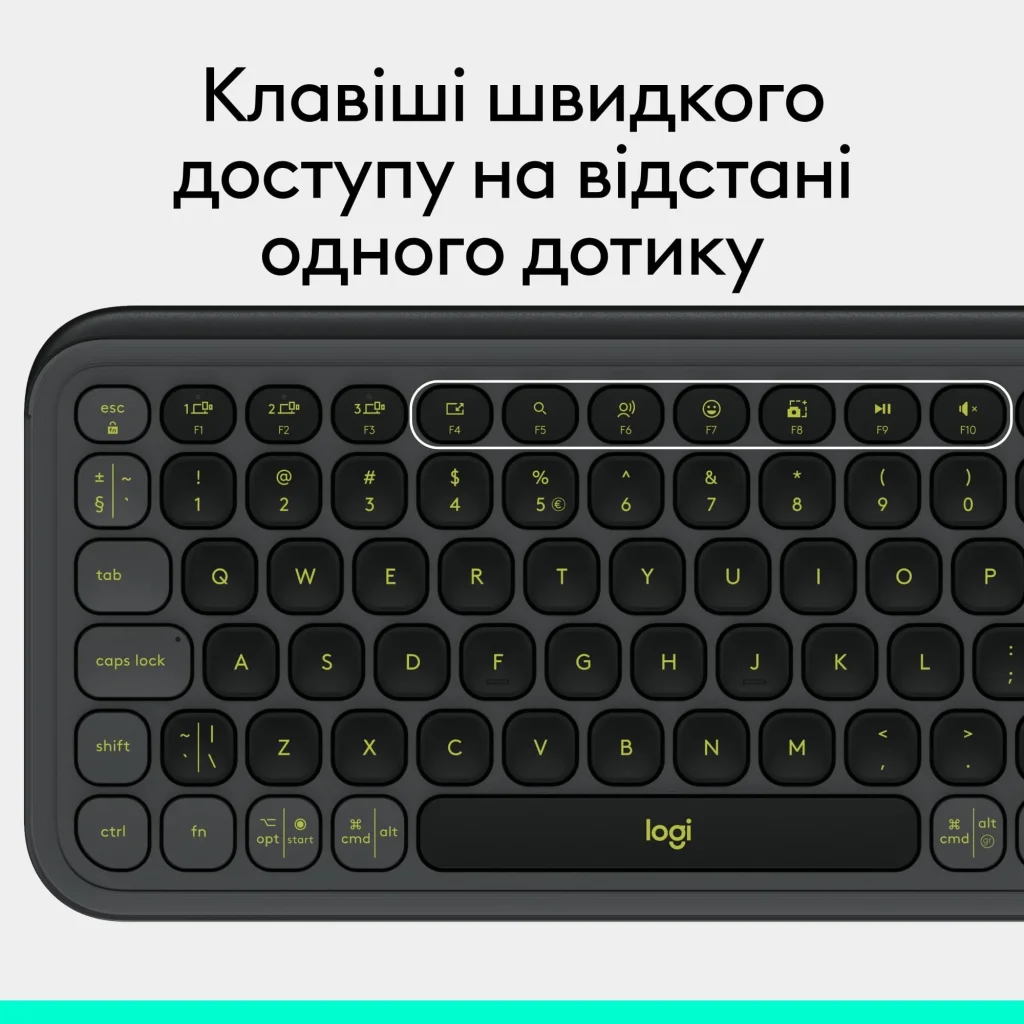 Клавіатура бездротова Logitech Pop Icon Keys Graphite (920-013157) UA