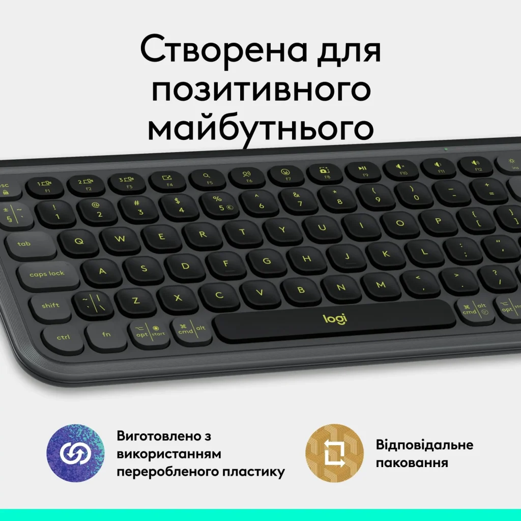 Клавіатура бездротова Logitech Pop Icon Keys Graphite (920-013157) UA