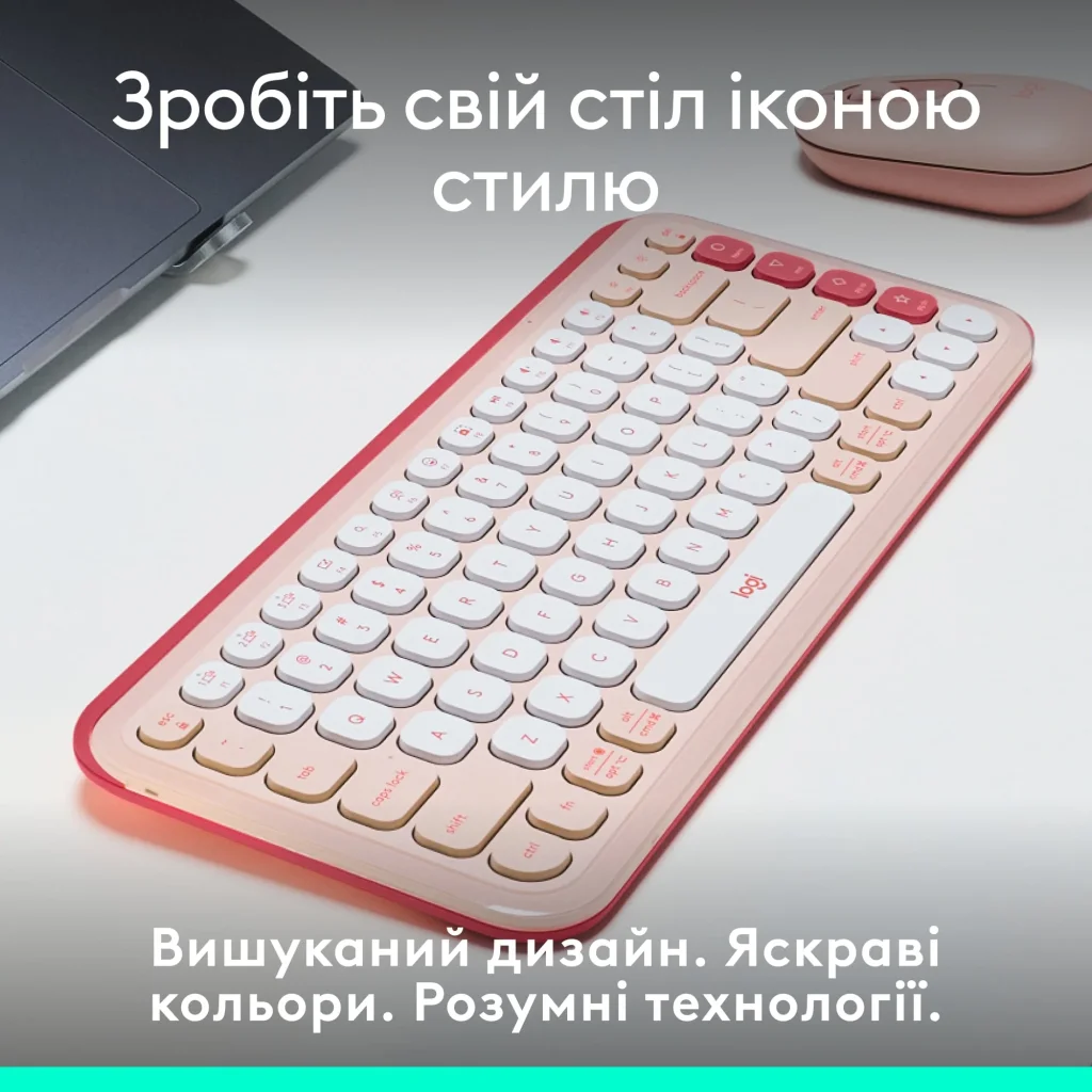 Клавіатура бездротова Logitech Pop Icon Keys Rose (920-013073) UA