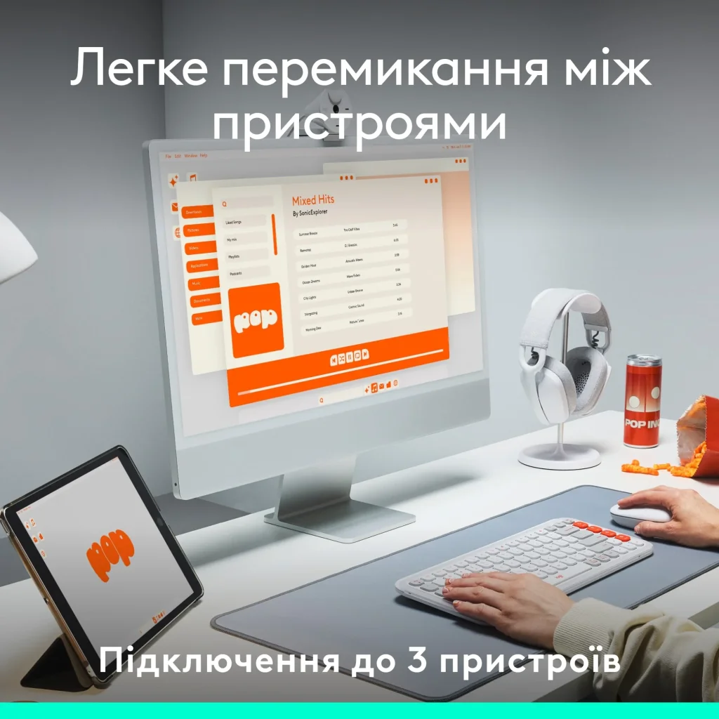 Клавіатура бездротова Logitech Pop Icon Keys Rose (920-013073) UA