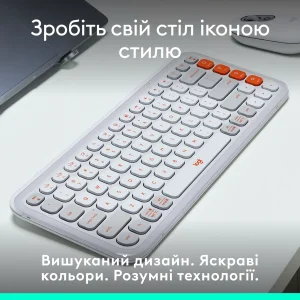 Клавиатура беспроводная Logitech Pop Icon Keys Off White (920-013072) UA