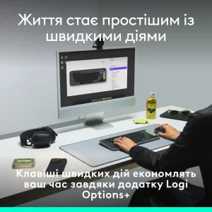 Клавиатура беспроводная Logitech Pop Icon Keys Off White (920-013072) UA
