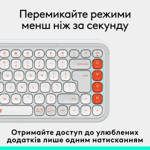 Клавиатура беспроводная Logitech Pop Icon Keys Off White (920-013072) UA