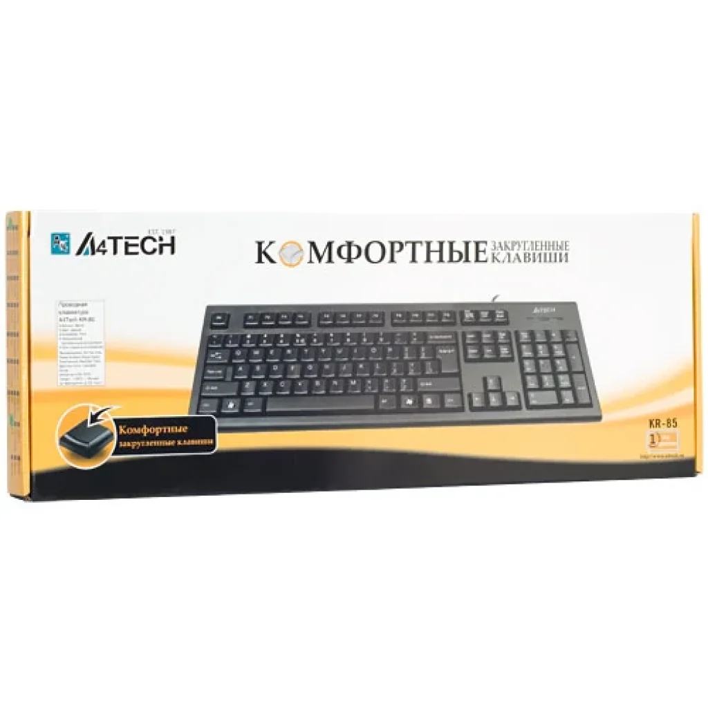Клавиатура A4Tech KR-85 Black PS/2, KR-85 PS/2 (Black) UA