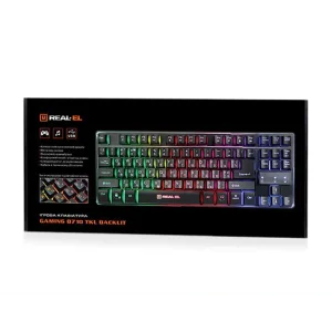 Клавіатура REAL-EL Gaming 8710 TKL Backlit USB чорний, EL123100030 UA