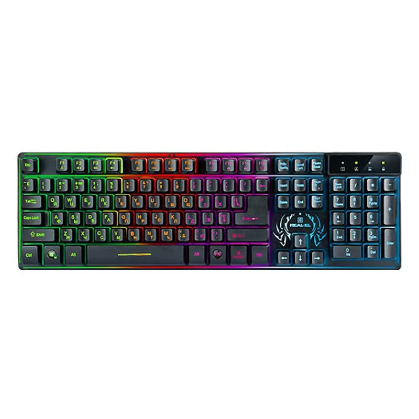 Клавиатура REAL-EL Comfort 7090 Backlit Black USB, EL123100031 UA