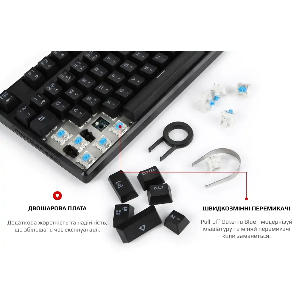 Клавиатура Motospeed CK107 Outemu Blue RGB Ukr Black (mtk96mb) UA