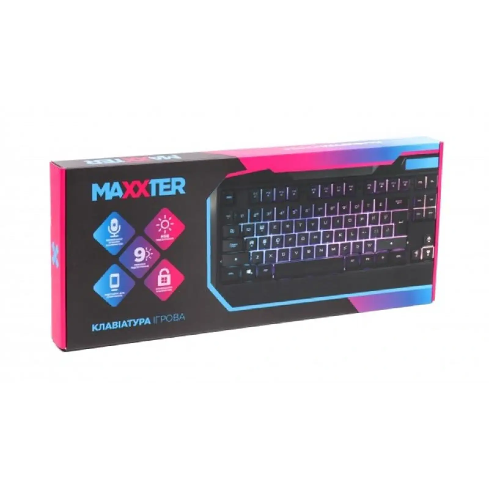 Клавіатура Maxxter KBG-201-UL Black USB UA