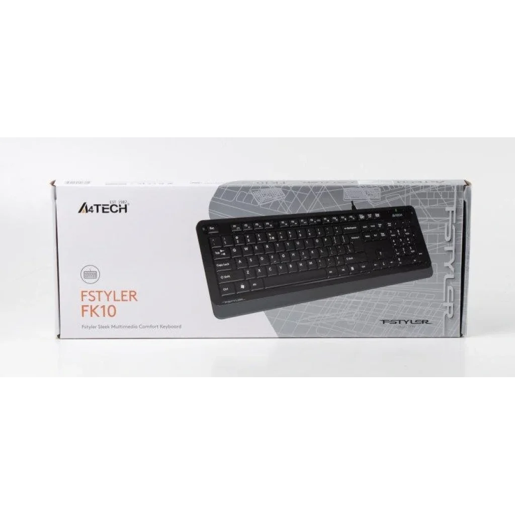 Клавіатура A4Tech FK10 Black/Grey USB, FK10 (Grey) UA
