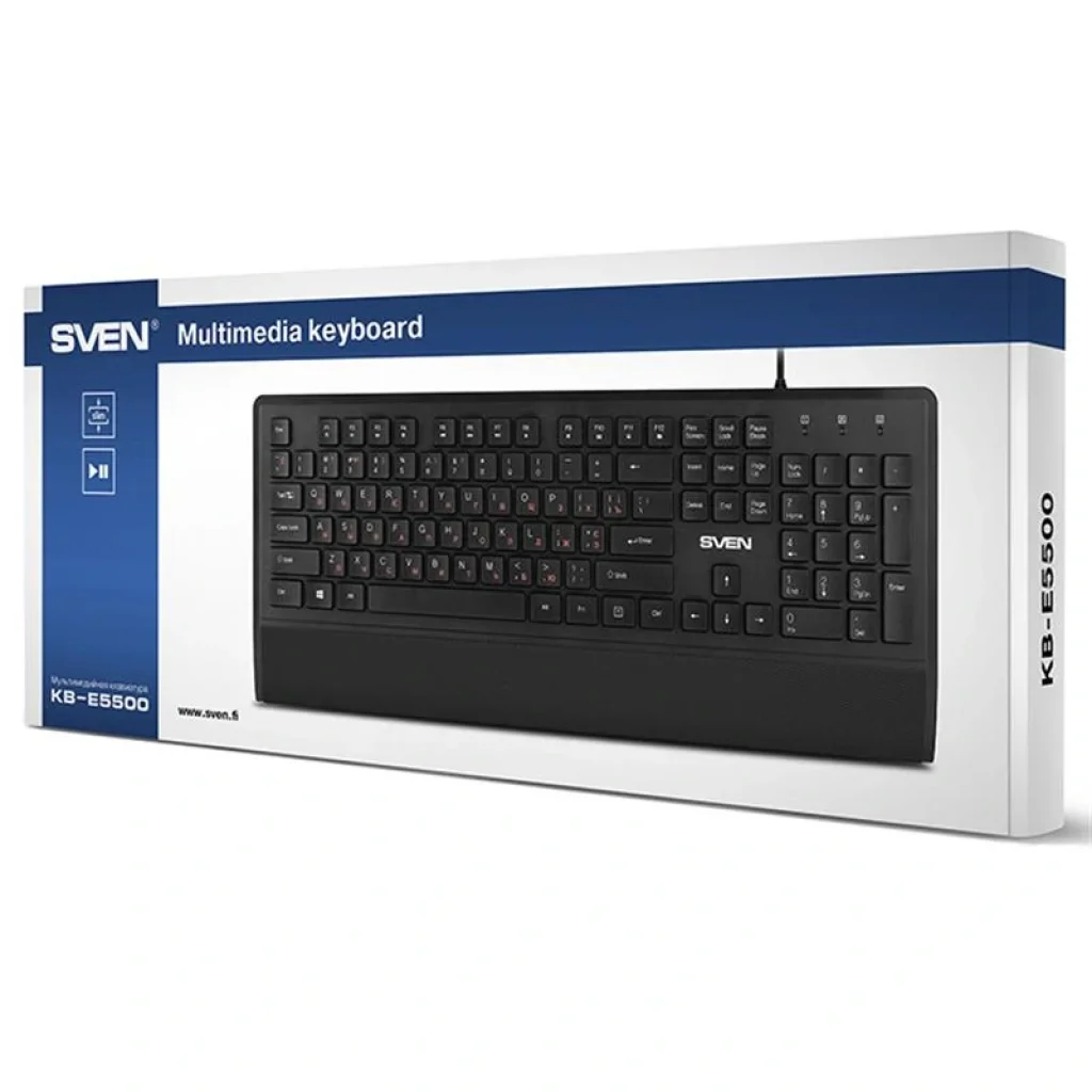Клавиатура Sven KB-E5500 Black USB, 00600197 UA