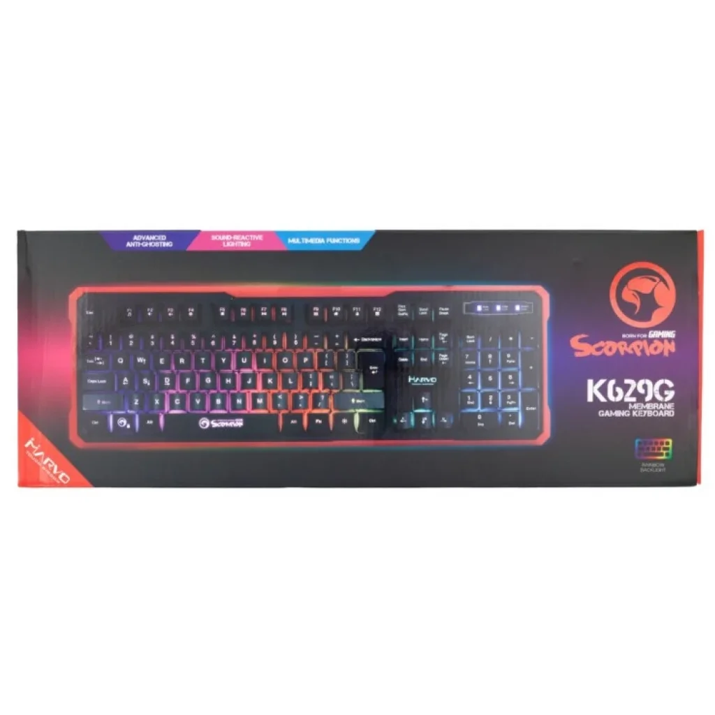 Клавиатура Marvo K629G Multi-LED Black/Red USB UA