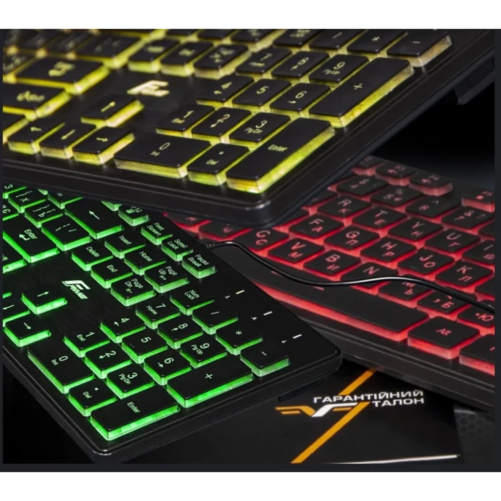 Клавіатура Frime Moonfox 3Color Black USB RUS/UKR (FLK18210) UA