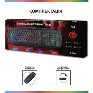 Клавиатура Piko KX3 Black (1283126489594) USB UA