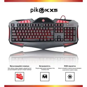 Клавиатура Piko KX5 Black (1283126489600) USB UA