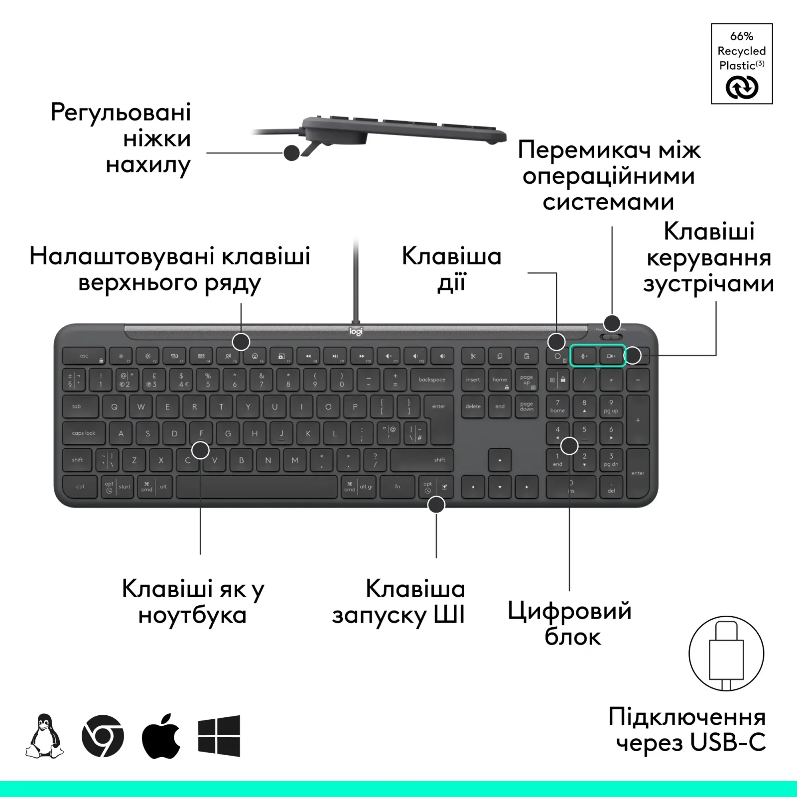 Клавиатура Logitech Signature Slim K620 for Business Graphite (920-013333) UA