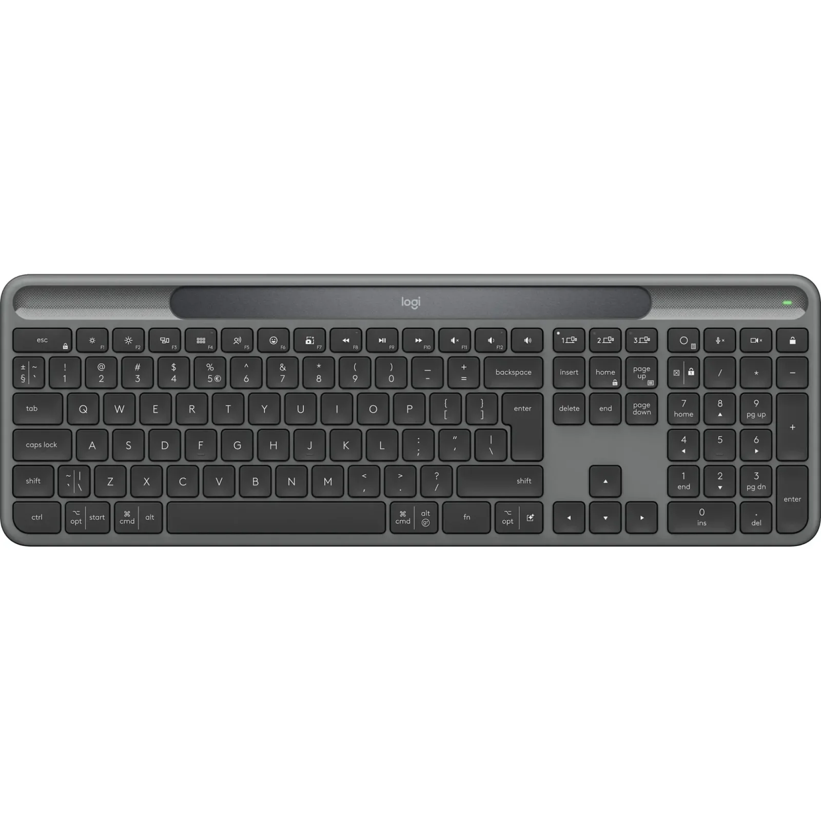 Клавiатура бездротова Logitech Slim Solar+ Graphite (920-013764) UA