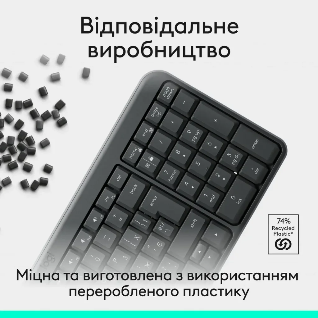 Клавiатура бездротова Logitech K250 Graphite (920-013822) UA