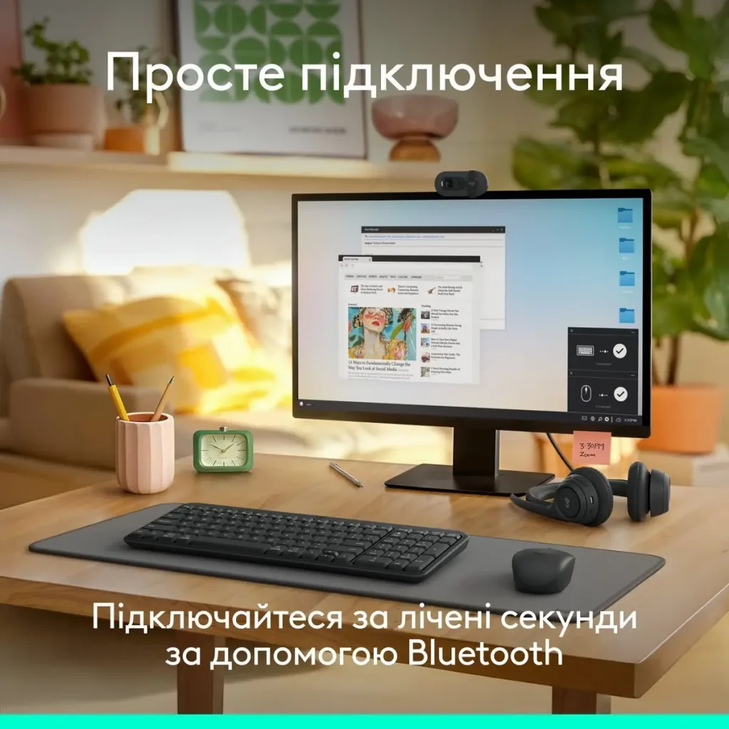 Клавiатура бездротова Logitech K250 Graphite (920-013822) UA