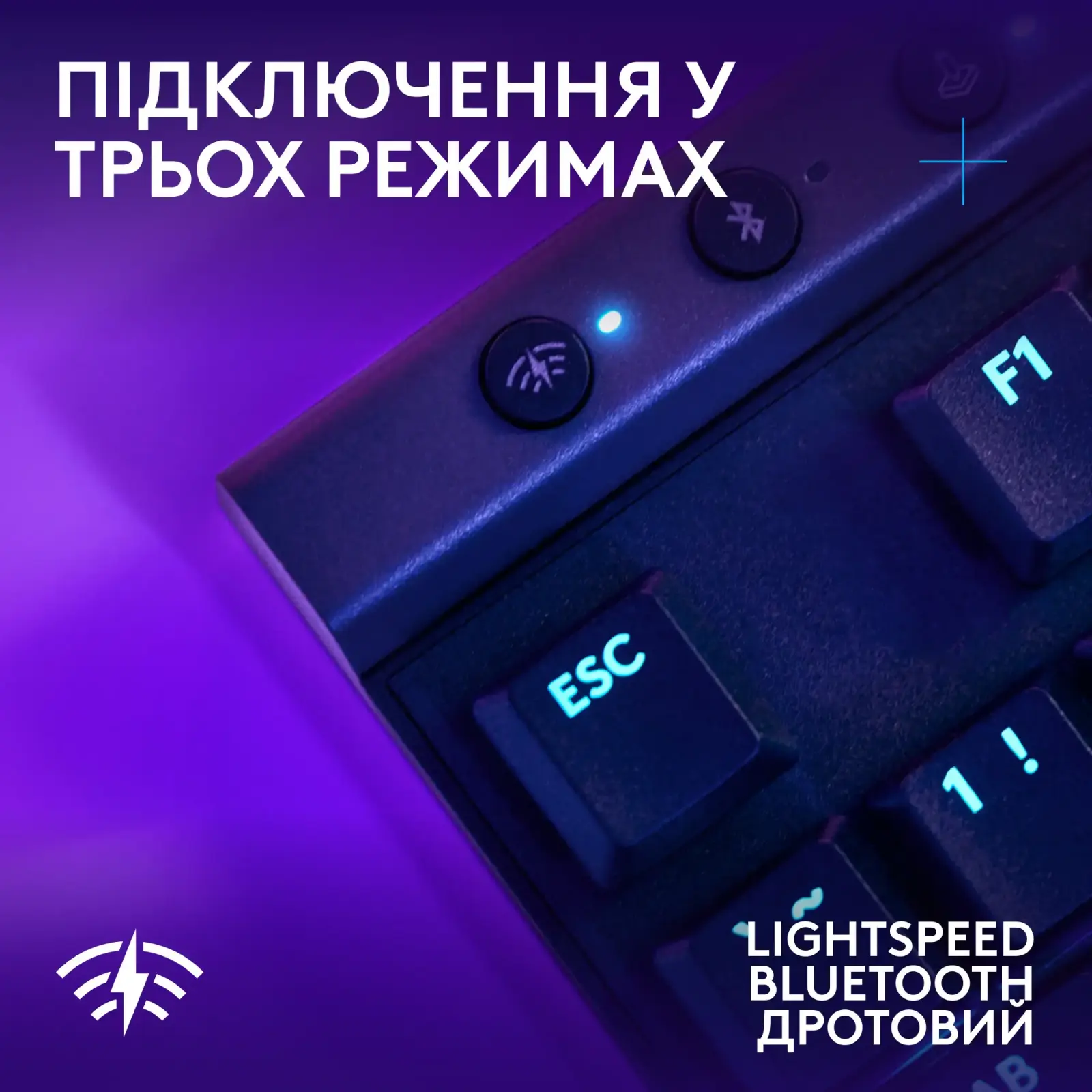 Клавiатура бездротова Logitech G515 Lightspeed TKL Wireless Black (920-014075) UA